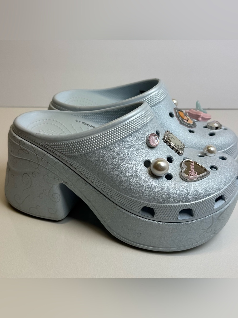 Disney Parks 2025 Cinderella 75th Anniversary Heels Crocs | Adult Size W8/M6 - Picture 6 of 9
